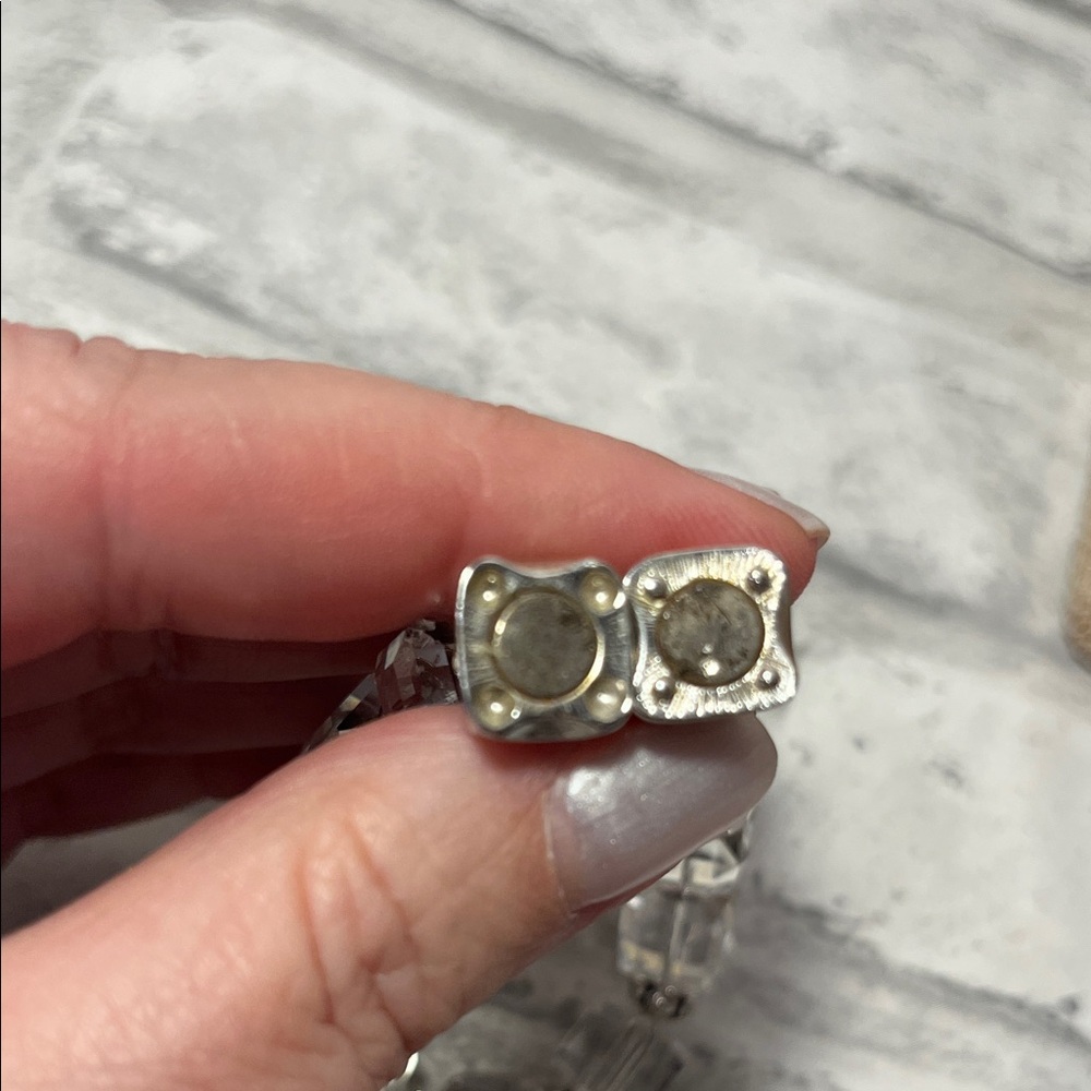 Swarovski Silver 8 in  Bracelet with Clear Crystals cubes - Picture 4 of 8